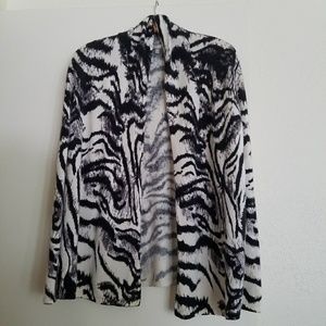 Tiger-Print Open Cashmere Cardigan, Neiman Marcus